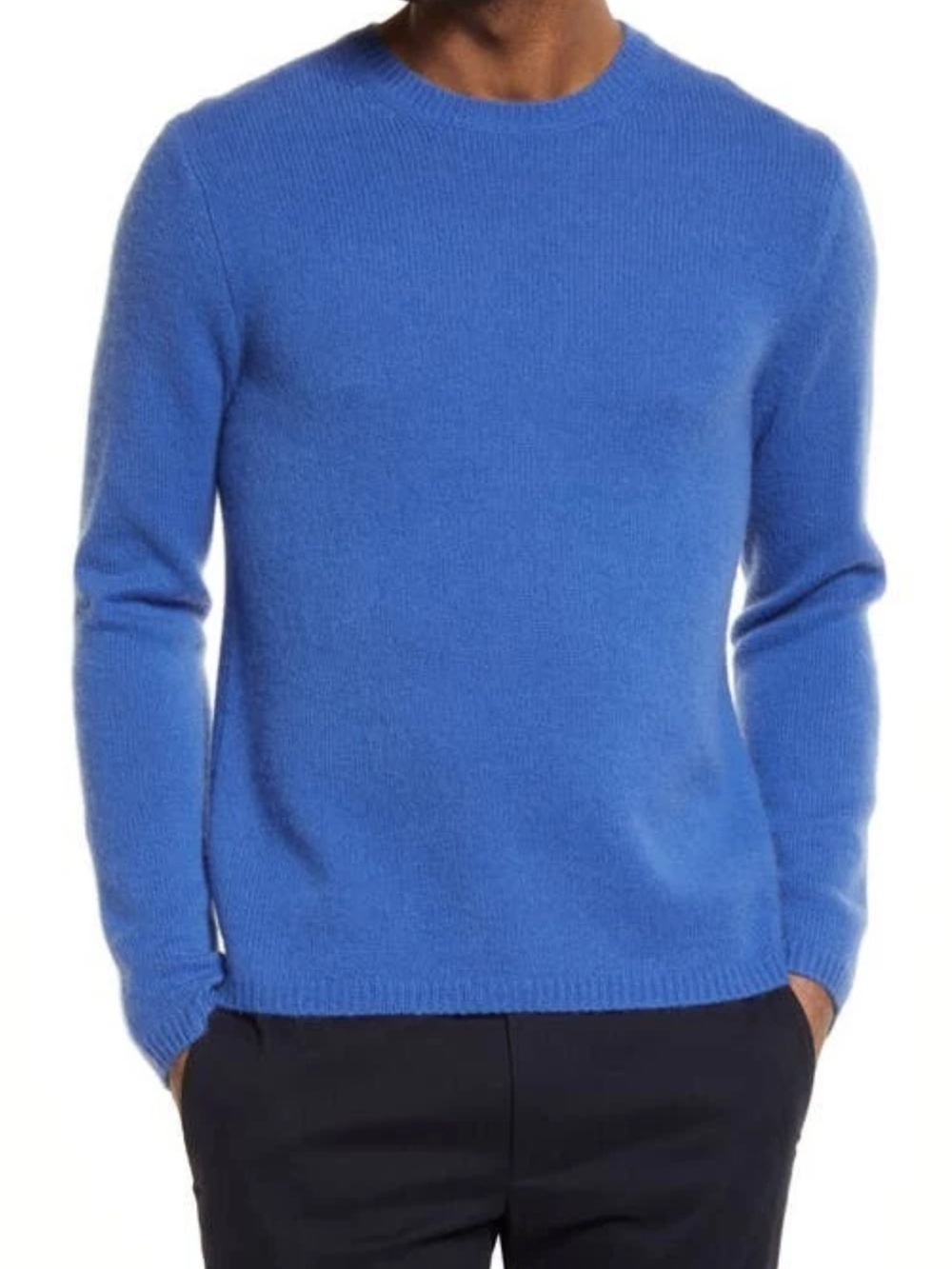 Vince Men's Crewneck Sweater - Cobalt Blue 100% Cashmere